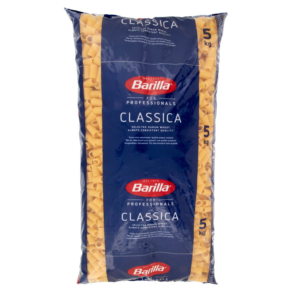 Barilla for Professionals Mezze maniche rigate n&deg;84 Pasta classica corta Catering Food Service 5 kg 