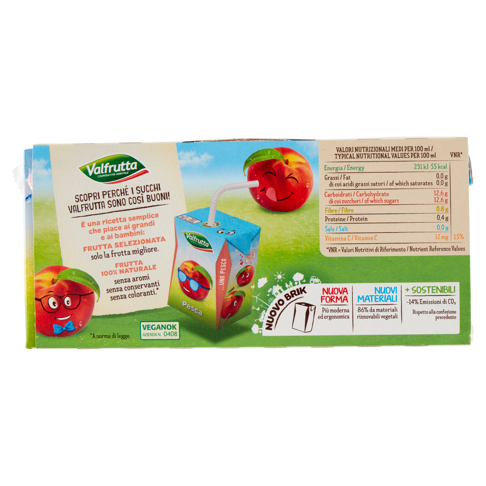 Valfrutta Pesca Italiana Succo e polpa di frutta 3 x 200 ml