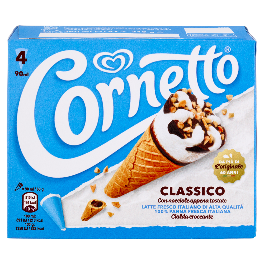 Cornetto Algida Classico 4 Gelati 240 g