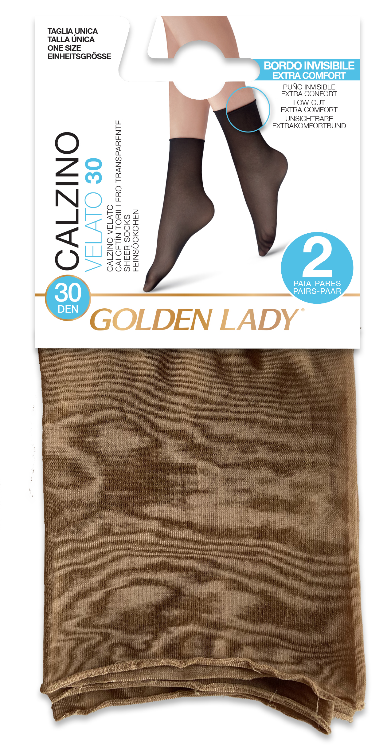 Golden Lady Calzino Velato 30 Taglio Vivo Beige Taglia Unica