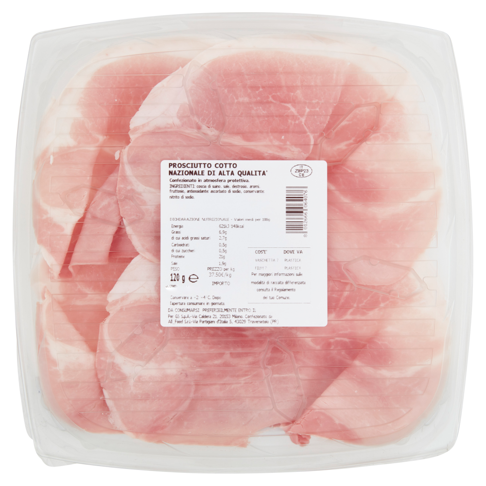 Carrefour Selection il Prosciutto Cotto Alta Qualit&agrave; Nazionale 120 g