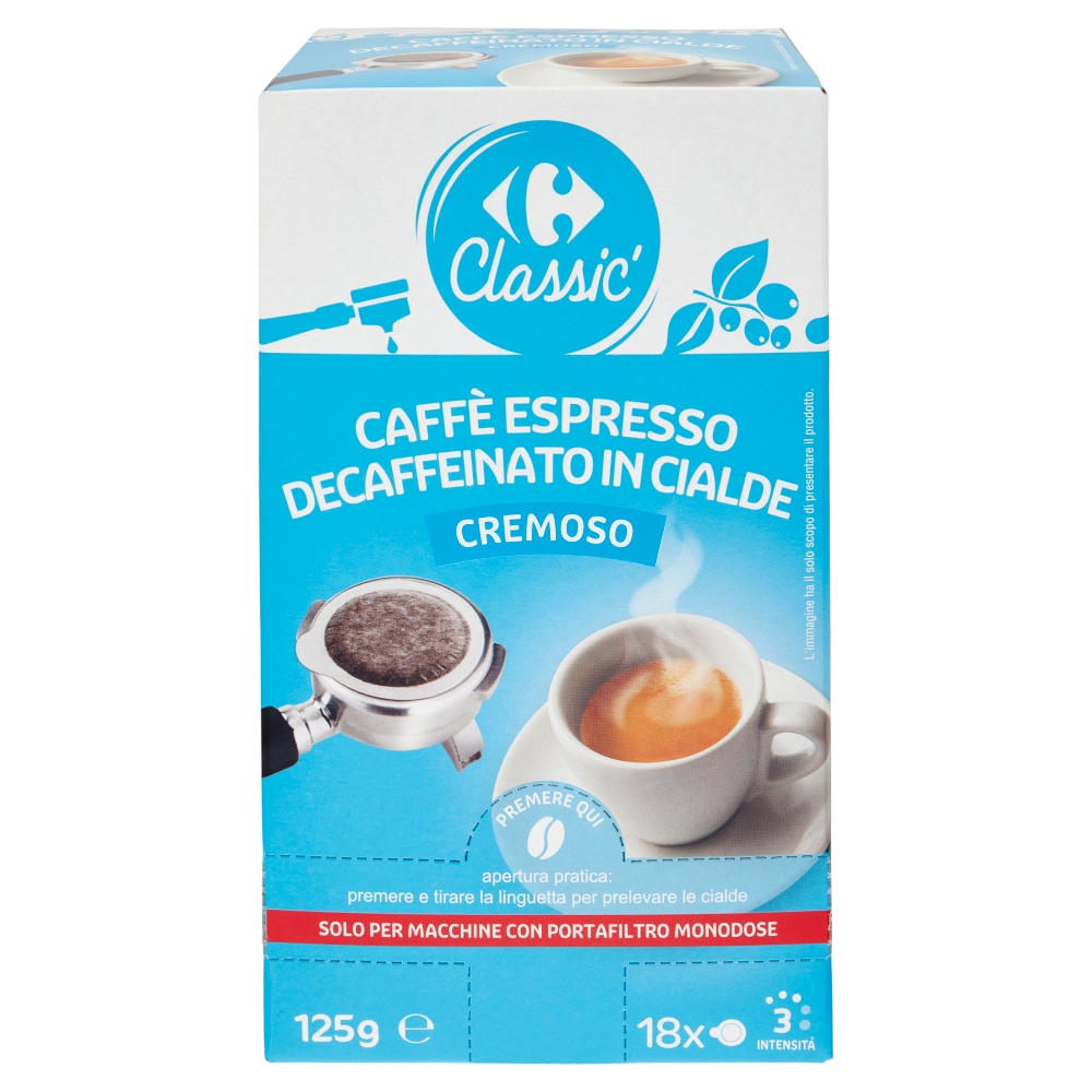Carrefour Classic Caffè Espresso Decaffeinato in Cialde Cremoso 18 x 6,95 g