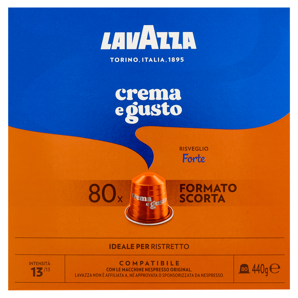 Lavazza crema e gusto Forte Compatibile con Nespresso Original 80 Capsule 440 g