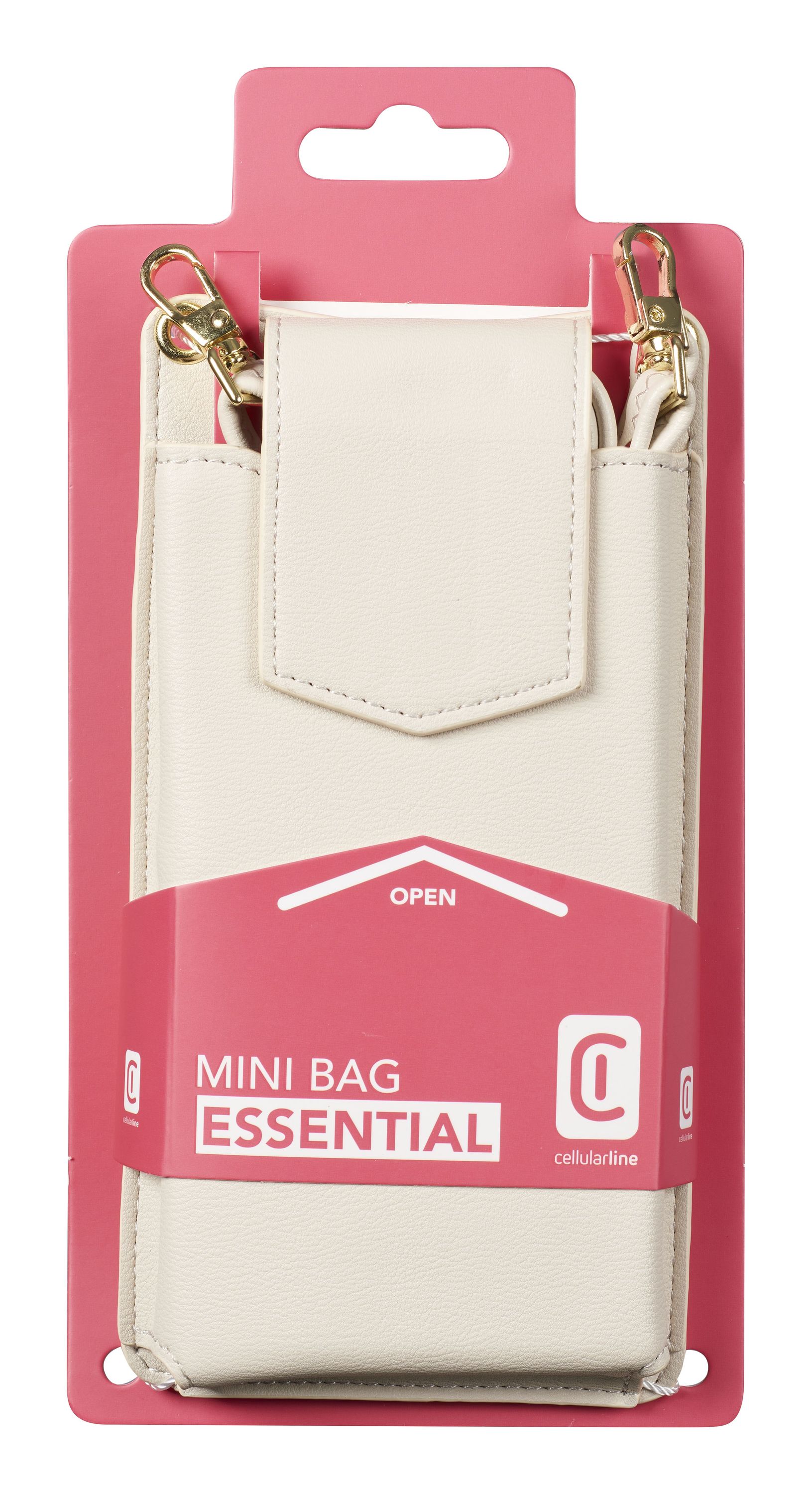 Cellularline Mini Bag - Essential Custodia universale a fondina effetto pelle con tracolla regolabile