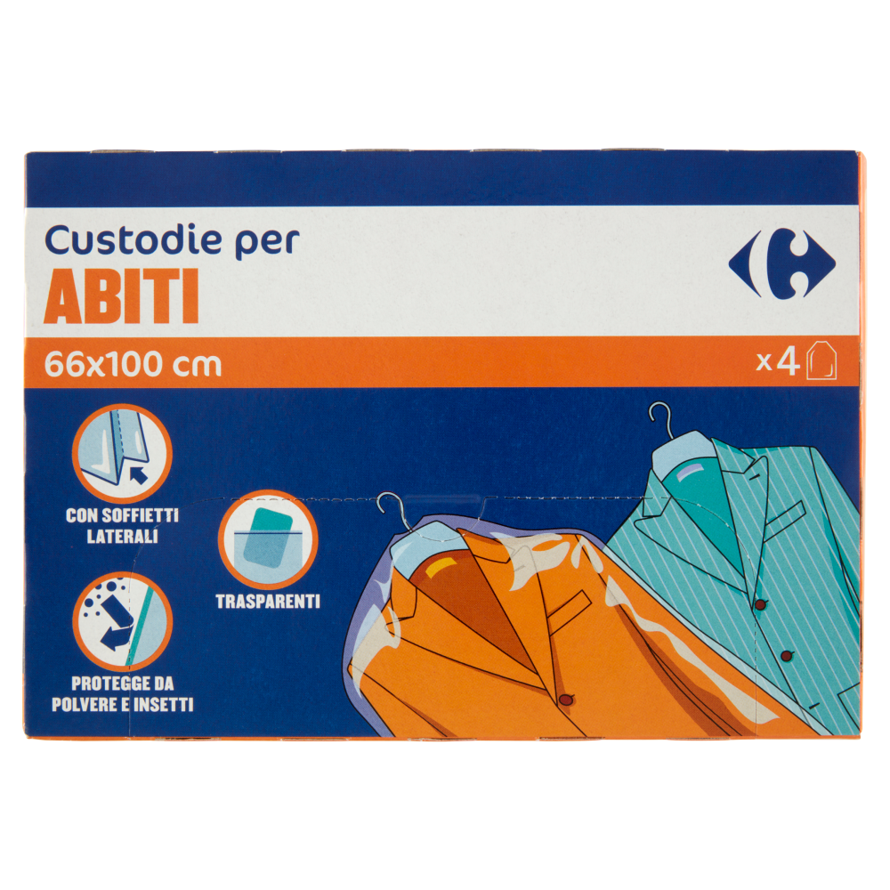 Carrefour Custodie per Abiti 66x100cm 4 pz