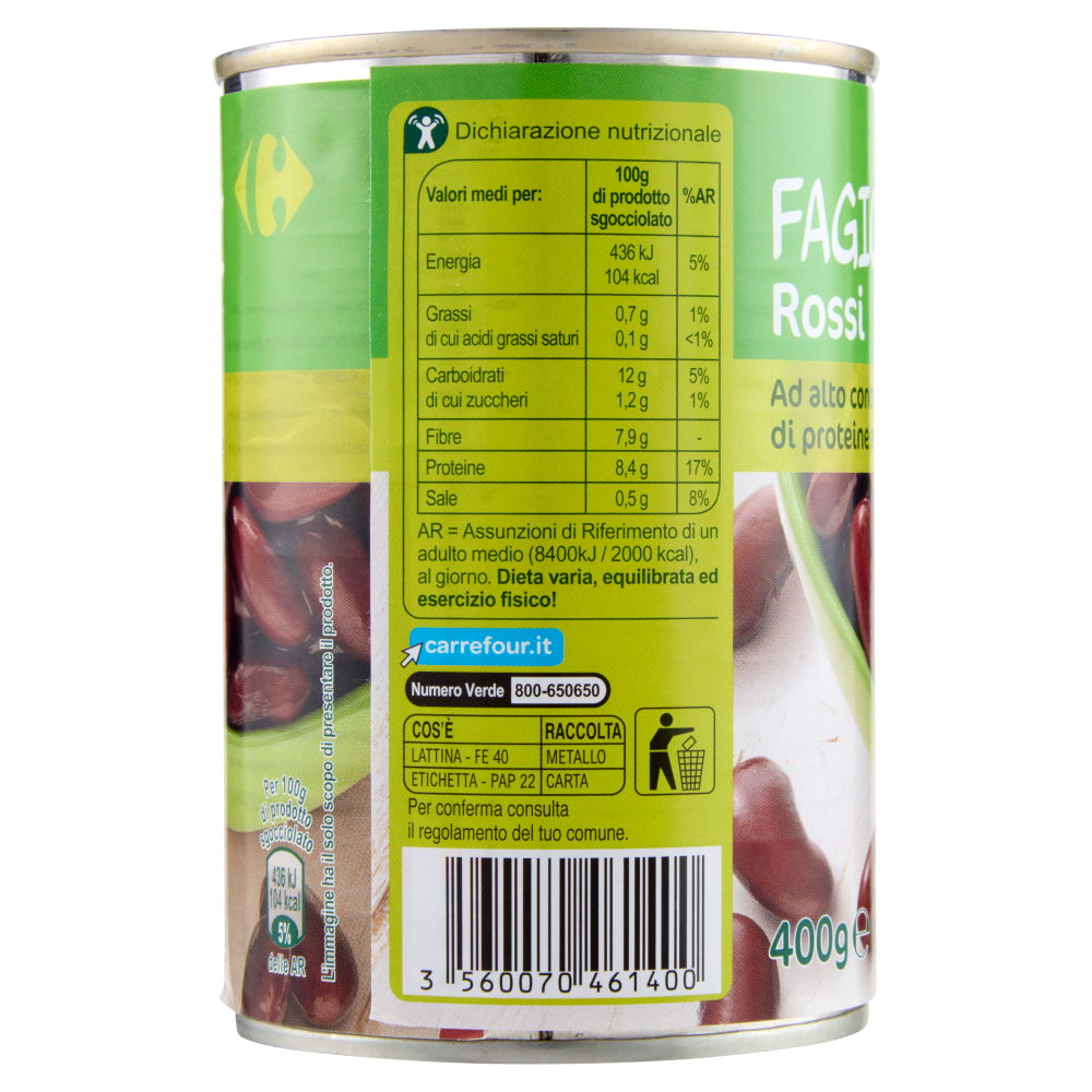 Carrefour Fagioli Rossi 400 g