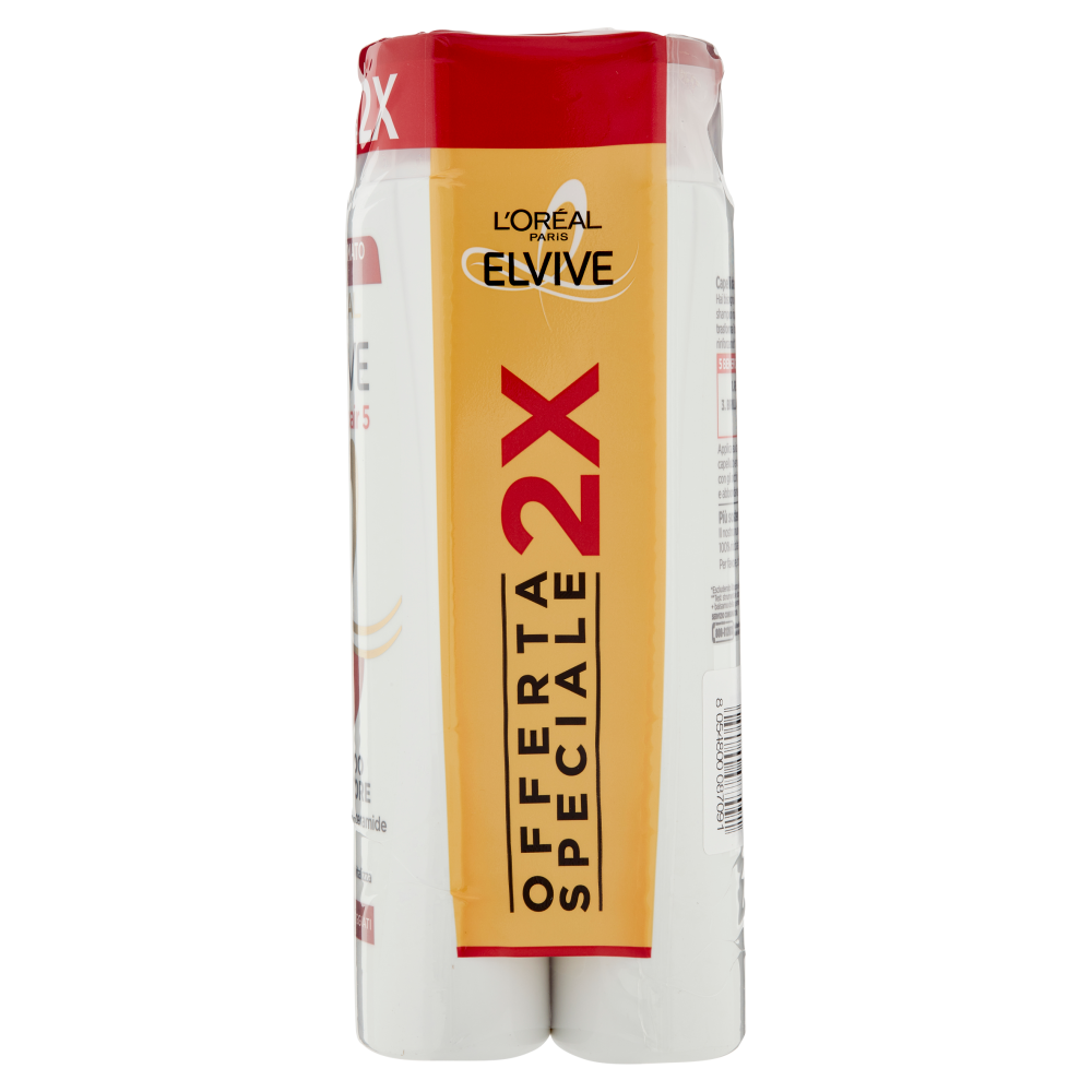 L'Or&eacute;al Paris Shampoo Elvive Total Repair 5, Per Capelli Danneggiati, Confezione da 2