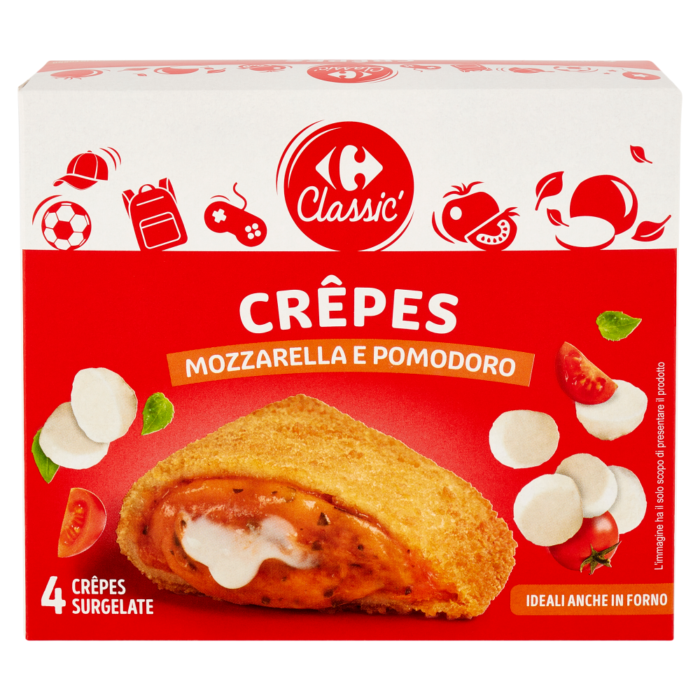 Carrefour Classic Crêpes Mozzarella e Pomodoro 4 x 62,5 g
