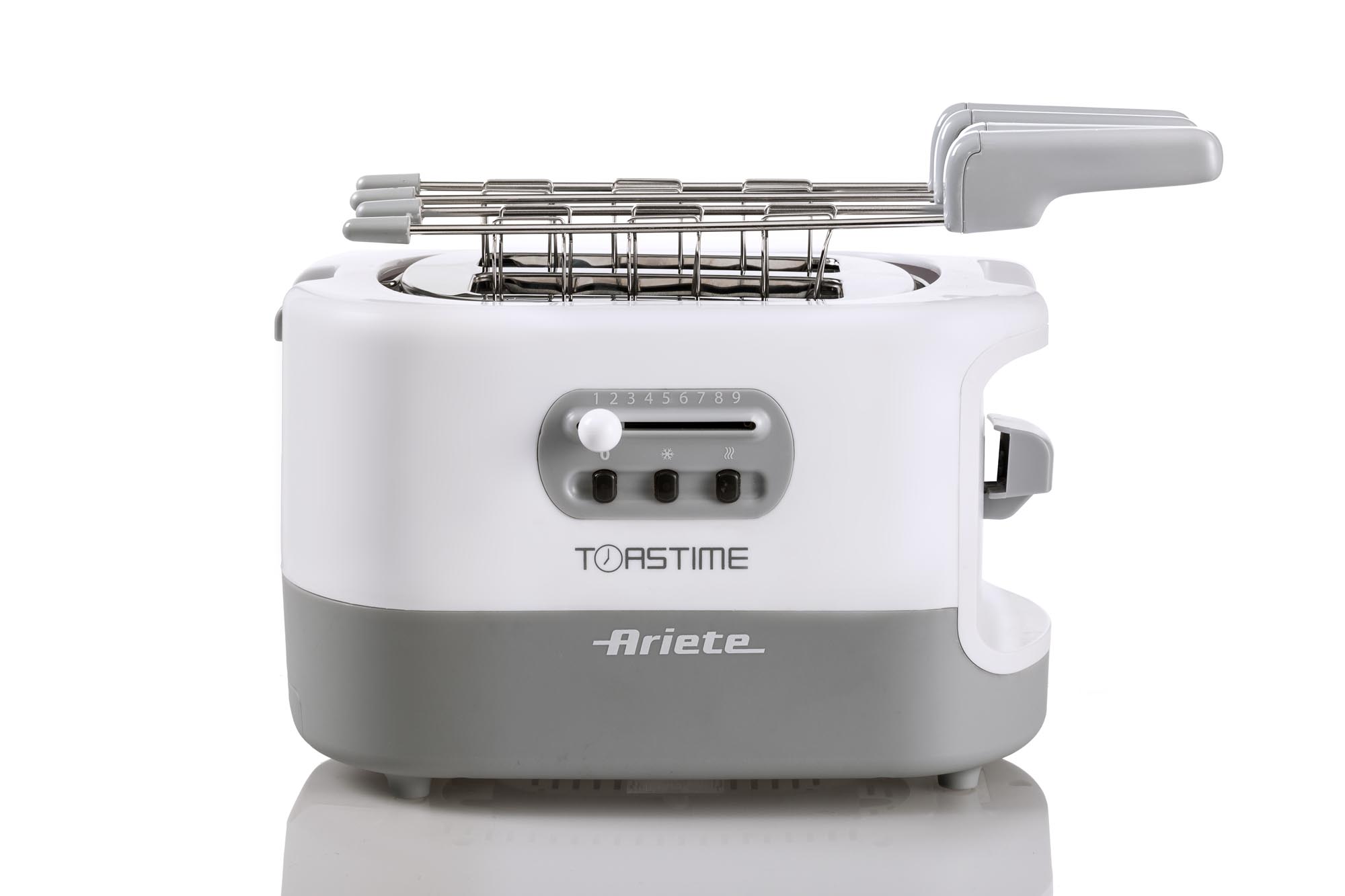 Ariete 159 Toastime, Tostapane Elettrico, Capacit&agrave; 2 fette, 9 livelli di doratura, 700 W, 3 funzioni, Bianco