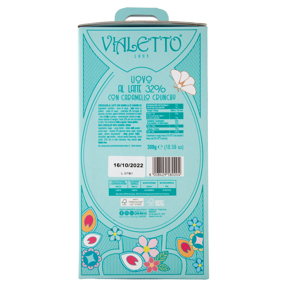 Vialetto Lady Vialetto al Latte 32% con Caramello Crunchy 300 g