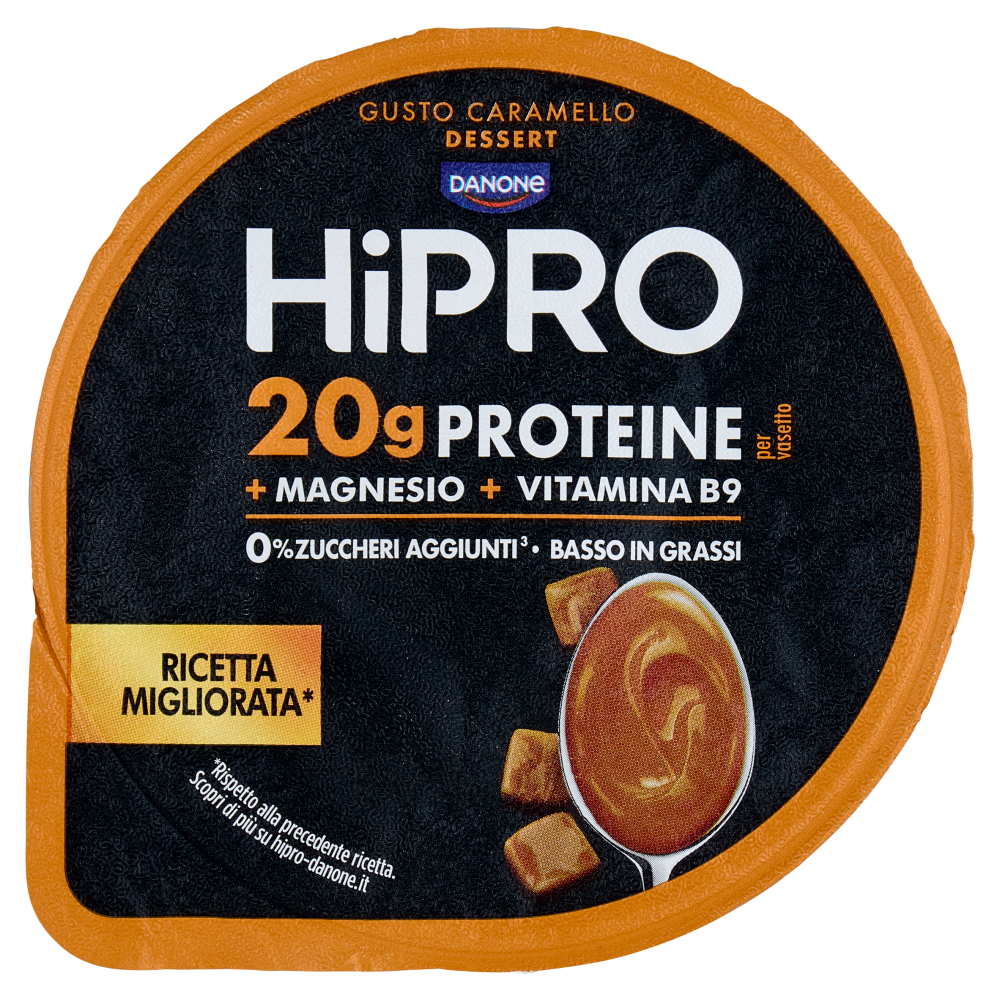 HiPRO Pudding, Budino al Caramello, 20g Proteine, Dessert Basso in Grassi,con Magnesio&Vit B9, 200g