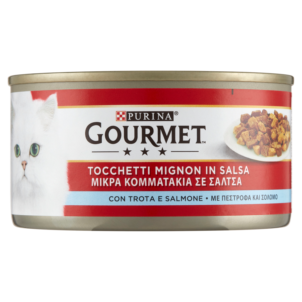 PURINA GOURMET Tocchetti Mignon in Salsa con Trota e Salmone 195 g