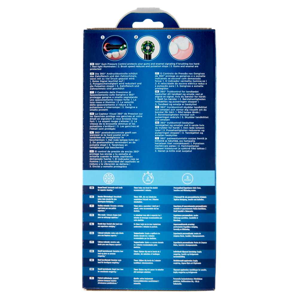 Oral-B Spazzolino Elettrico Denti Ricaricabile Pro 3 3000 Black + 2 refill Cross Action