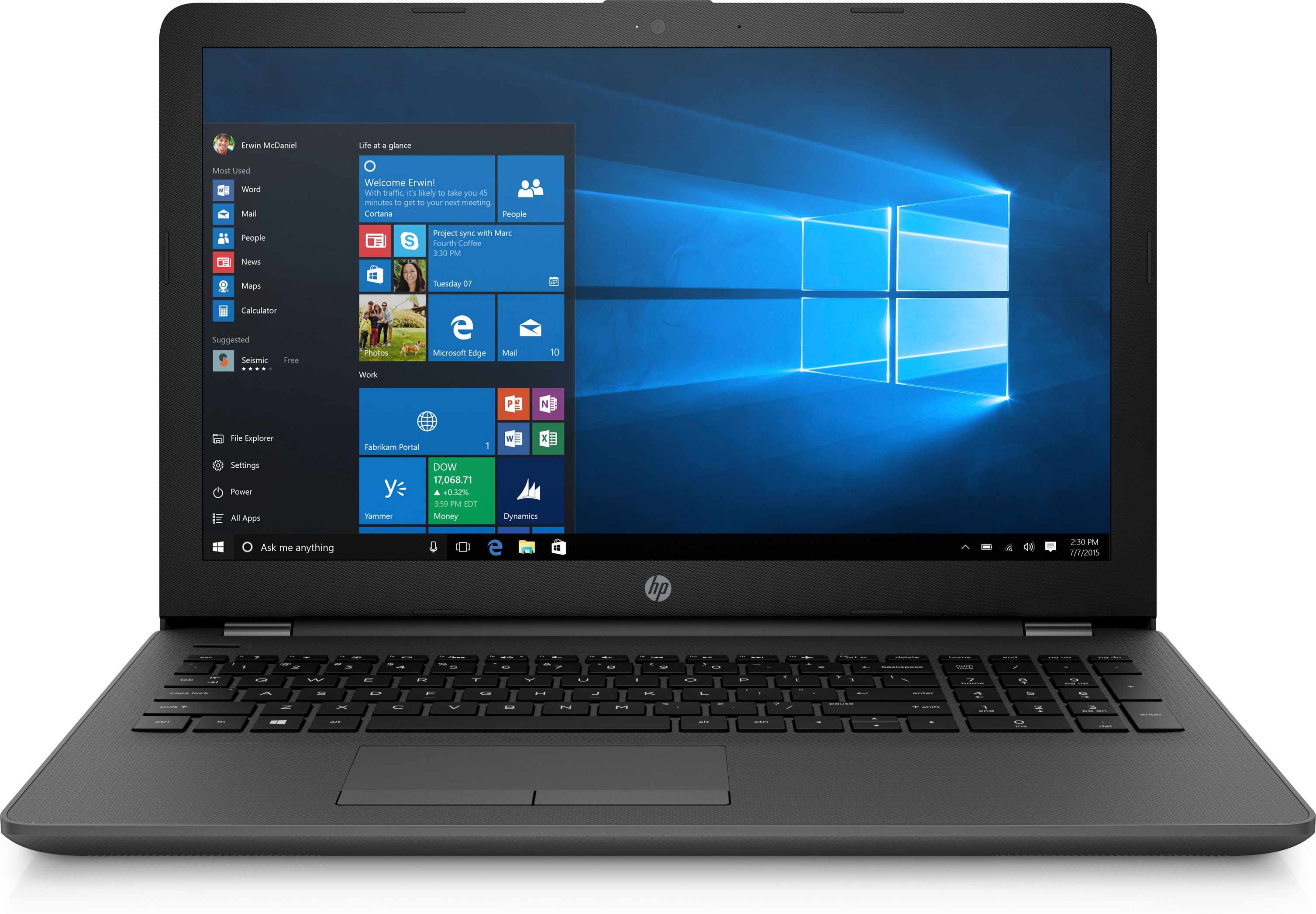 HP 250 G6 Intel® Celeron® N4000 Computer portatile 39,6 cm (15.6") HD 4 GB DDR4-SDRAM 500 GB HDD Wi-Fi 5 (802.11ac) Windows 10 Home Nero