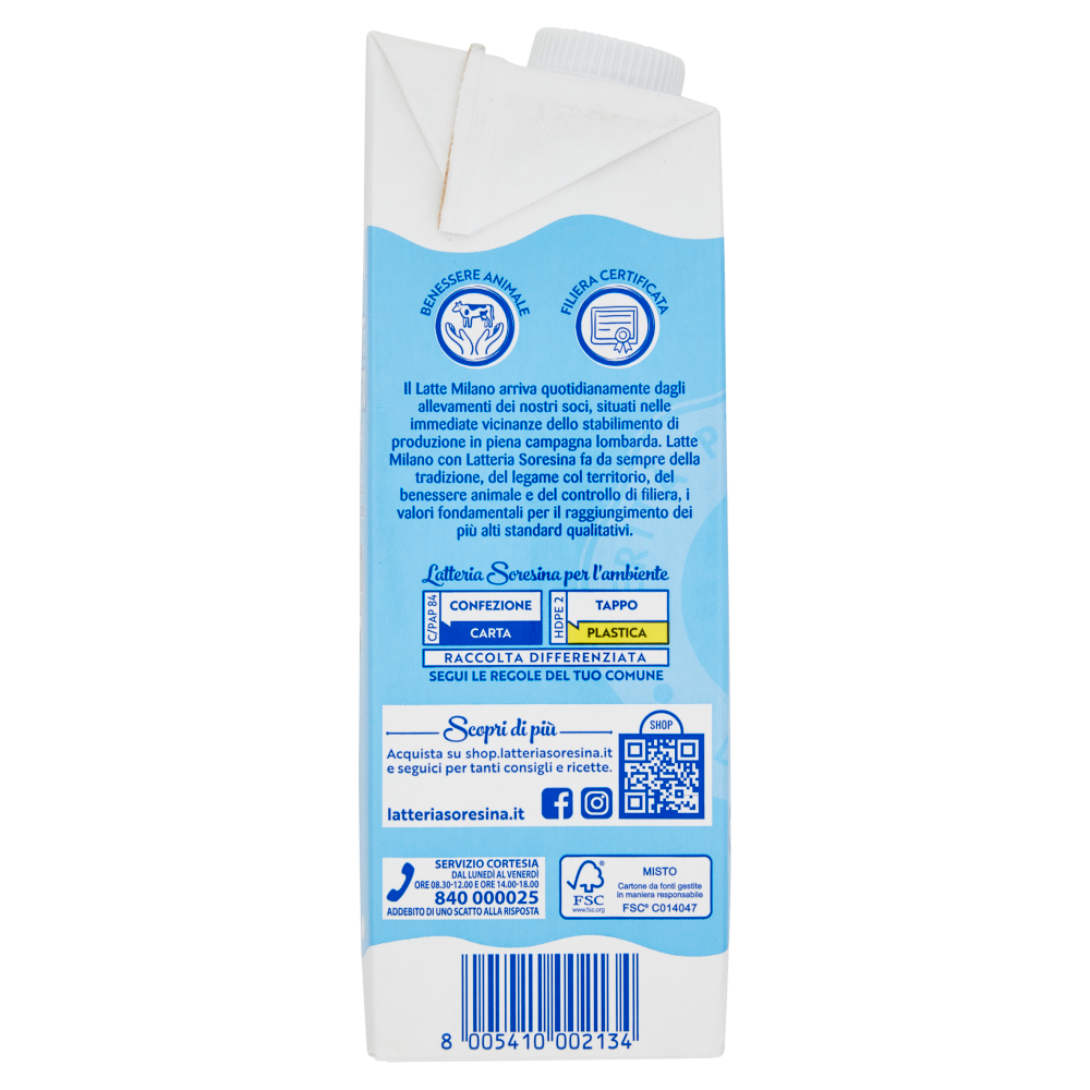 Latte Milano Latte Intero UHT a lunga conservazione 1000 ml