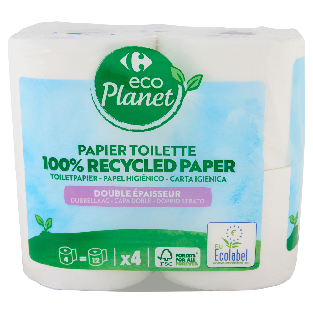 Carrefour eco Planet Carta Igienica Doppio Strato 4 pz