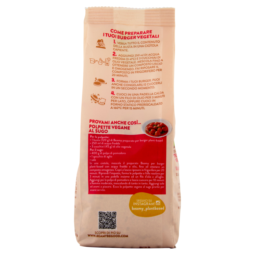 Beamy Preparato per Burger Plant-Based Gusto Manzo 120 g