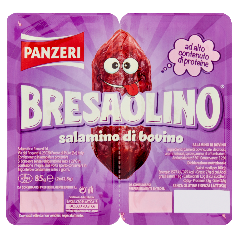 Panzeri Bresaolino salamini di bovino 2 x 42,5 g
