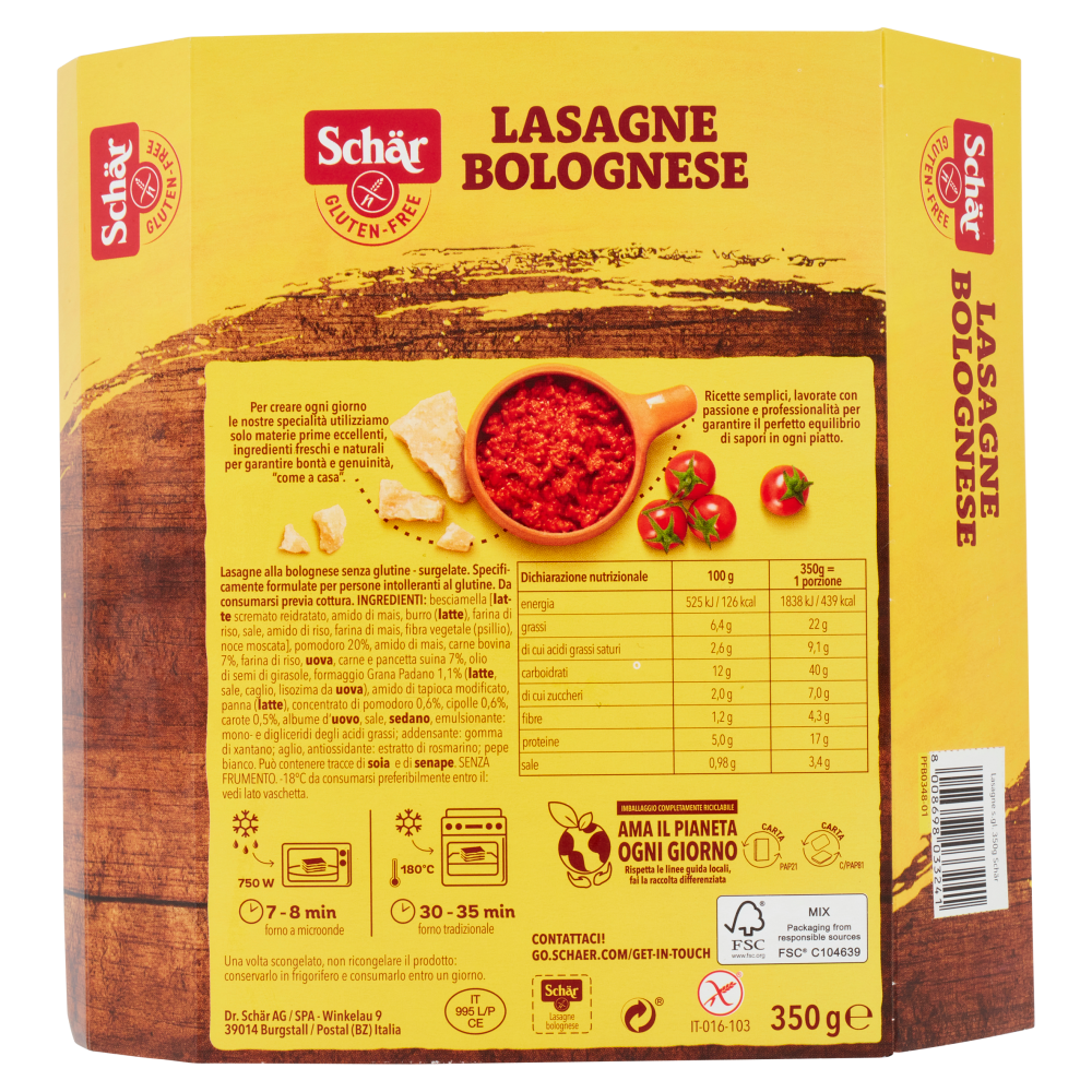 Schär Lasagne Bolognese 350 g