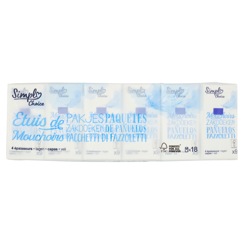 Simpl Choice Pacchetti di Fazzoletti 18 pz