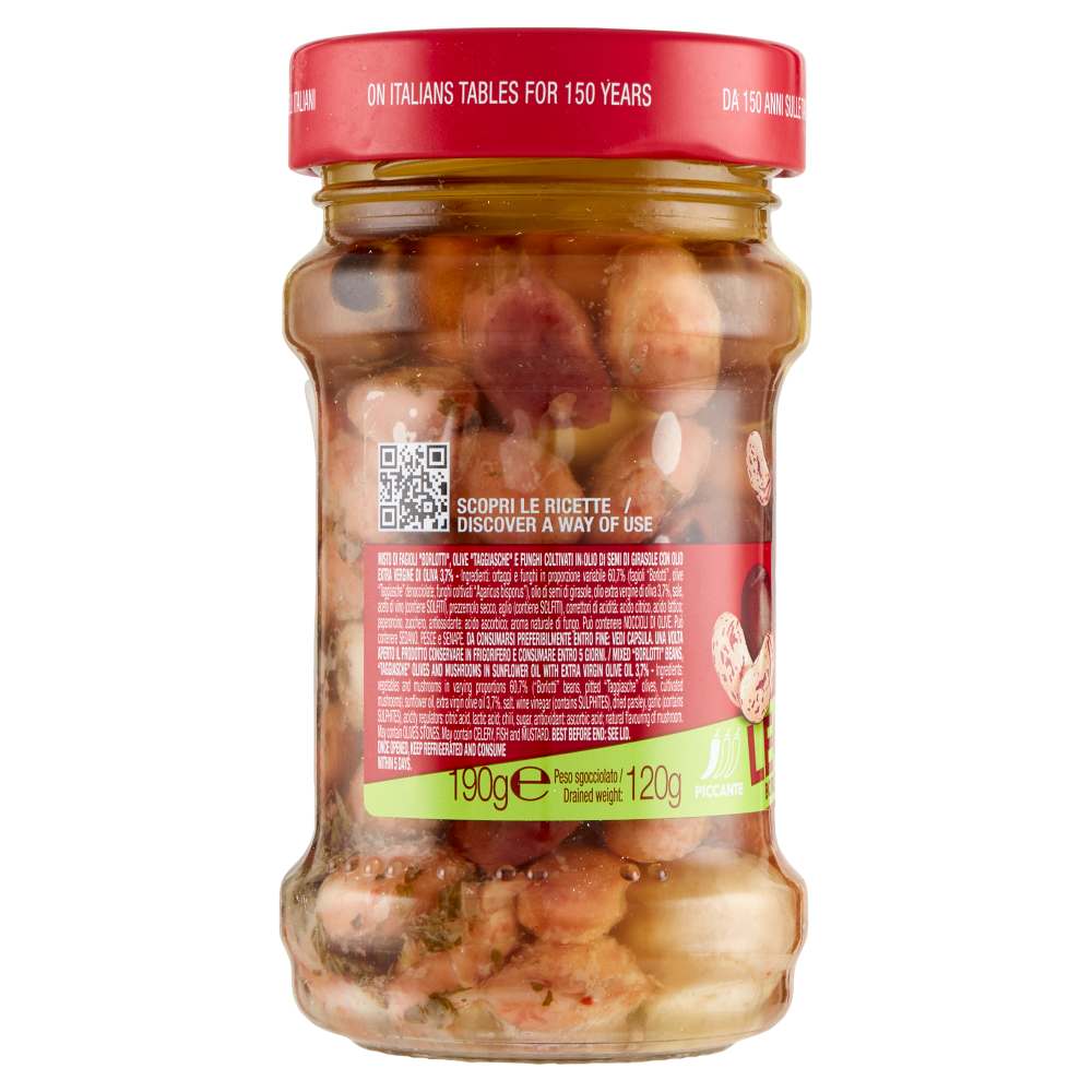 Polli Legumizie Borlotti, Funghi e Olive - in Olio 190 g