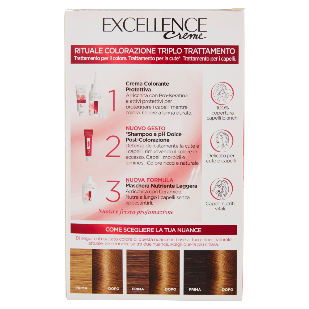 L'Or&eacute;al Paris Excellence, Crema colorante triplo trattamento avanzato, 6.3 Biondo Scuro Dorato
