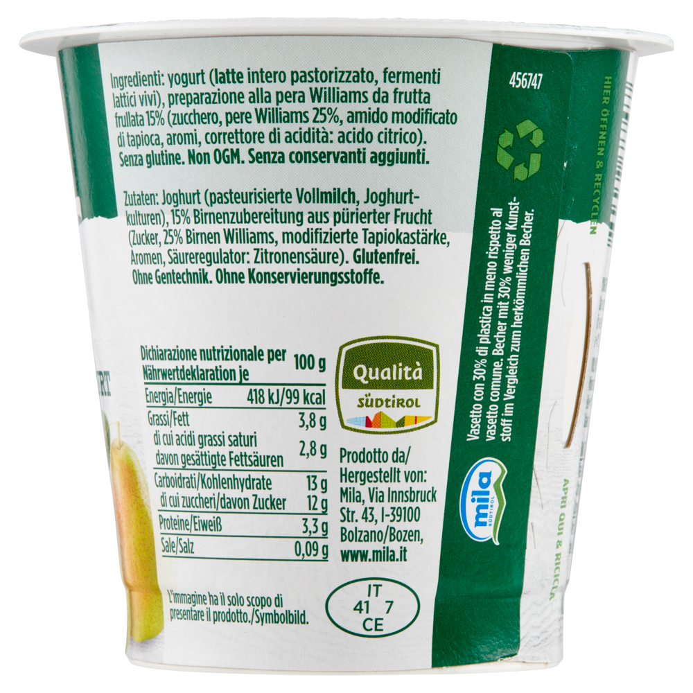 mila Yogurt Intero Pera 125 g