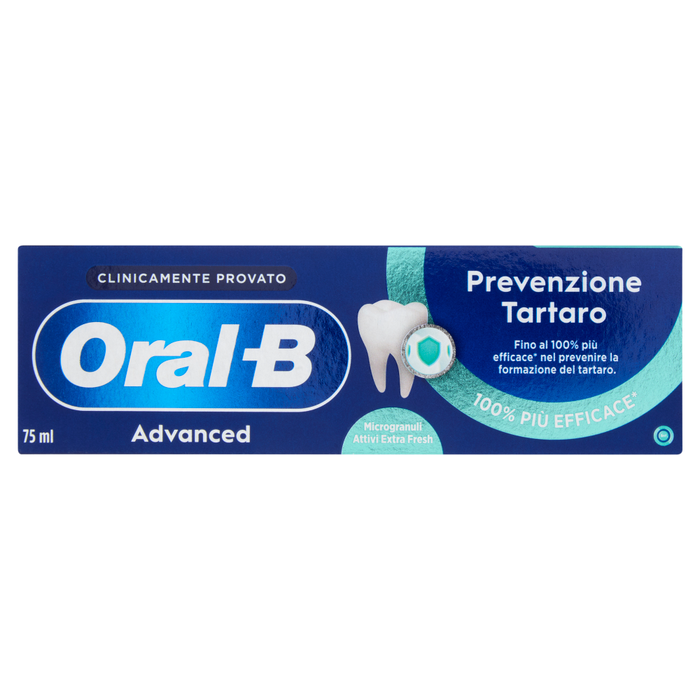Oral-B Advanced Dentifricio Prevenzione Tartaro Microgranuli Attivi Extra Fresh 75 ml