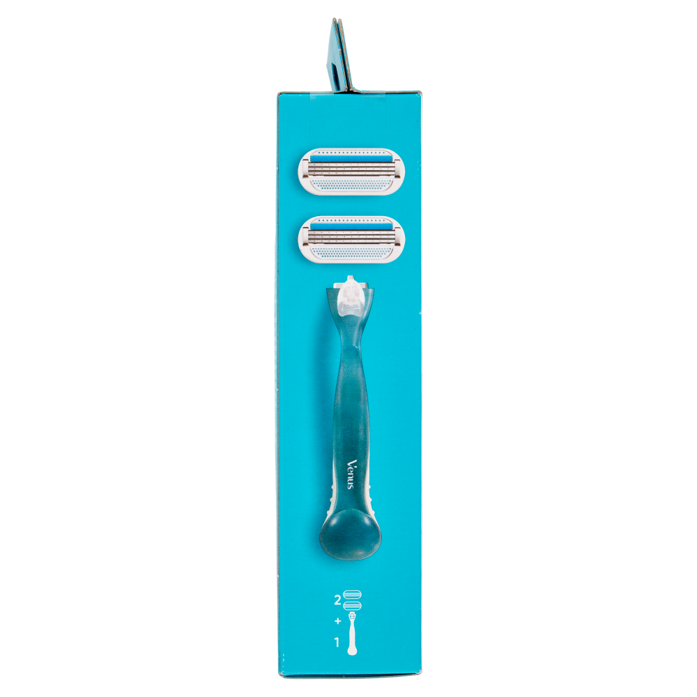 Gillette Venus Rasoio Donna Smooth a 3 Lame, 1 Manico + 2 Lamette Donna
