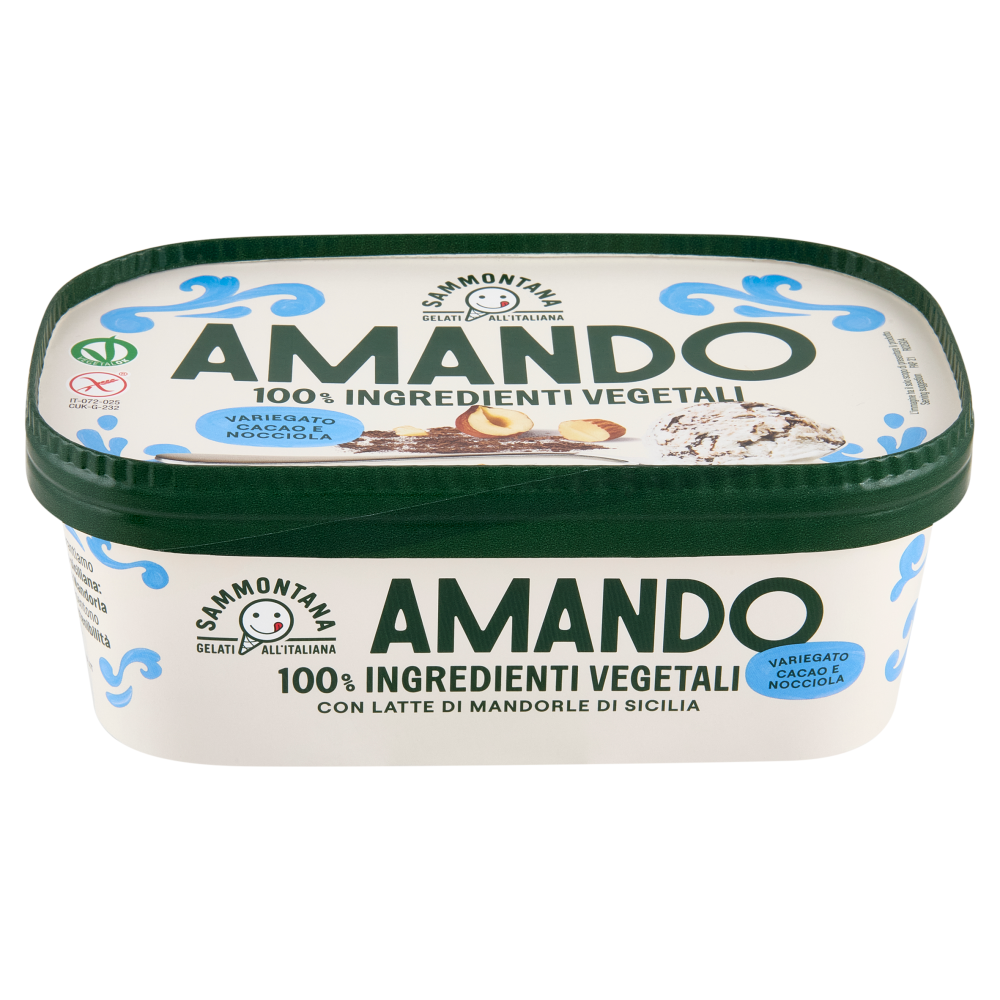 Sammontana Amando Gelato alla Vaniglia Variegato al Cacao e Nocciola 400 g
