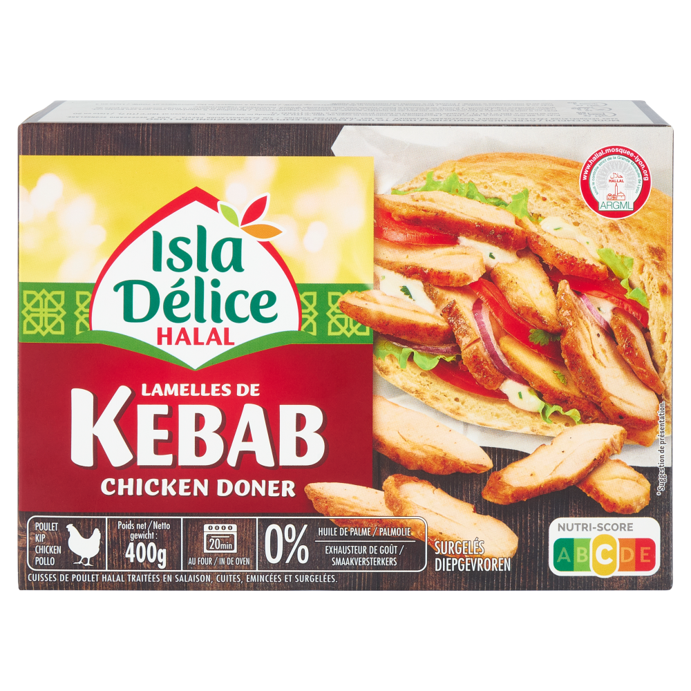 Isla D&eacute;lice Halal Lamelles de Kebab Surgel&eacute;s 400 g