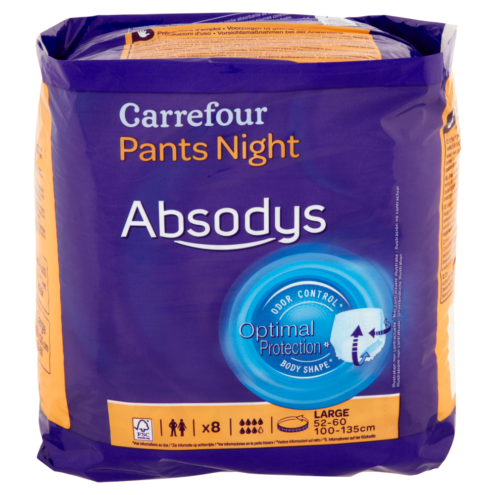 Carrefour Pants Night Absodys Large 52-60 100-135 cm 8 pz
