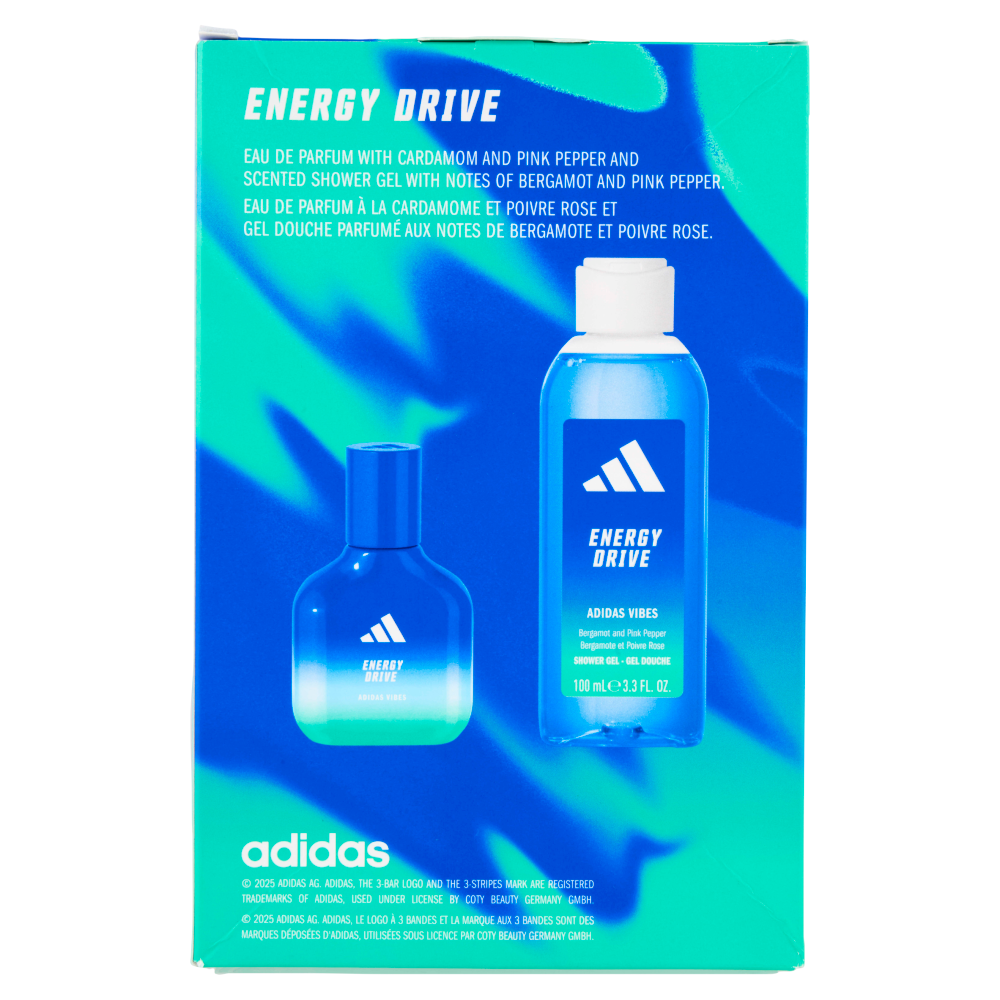 adidas Xmas25 Maschile Eau de Parfum 30 ml + Shower Gel 100 ml Energy Drive
