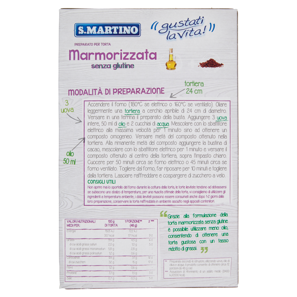 S.Martino gustati la vita! Preparato per Torta Marmorizzata senza glutine 445 g