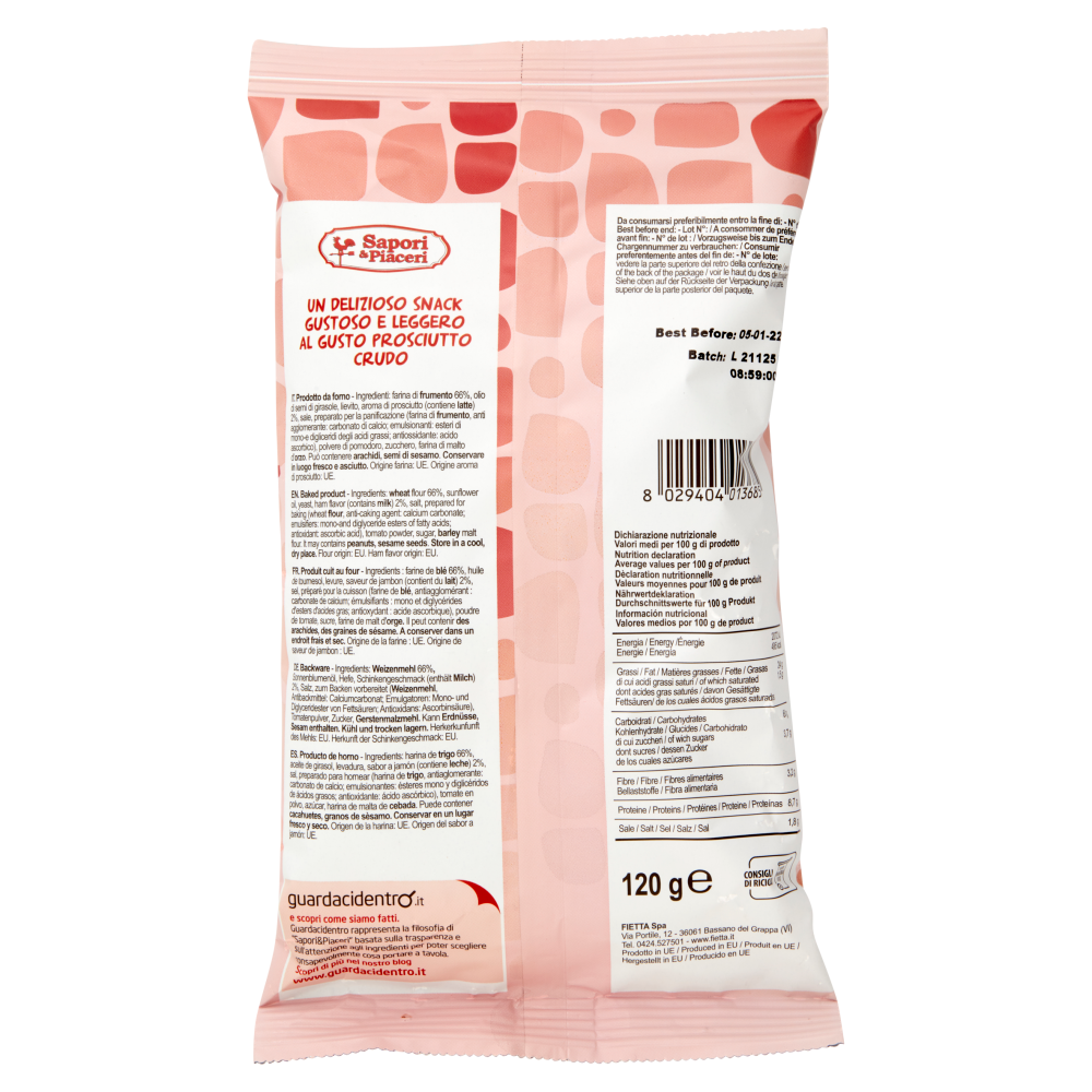 Sapori & Piaceri Reginelle al Gusto di Prosciutto Crudo 120 g