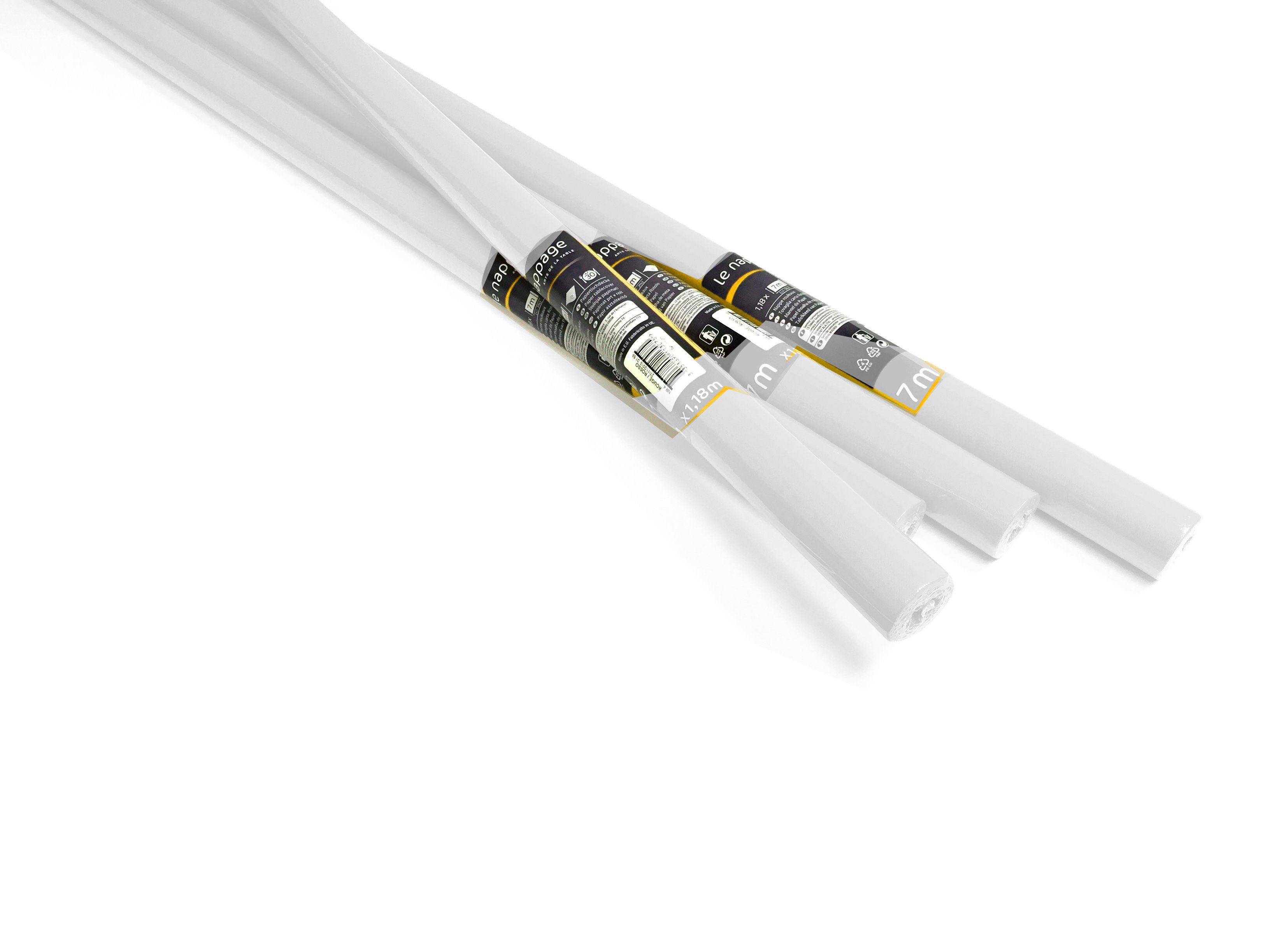 Tovaglia rotolo in carta damascata 1,18x7 mt 100% Nature Bianco