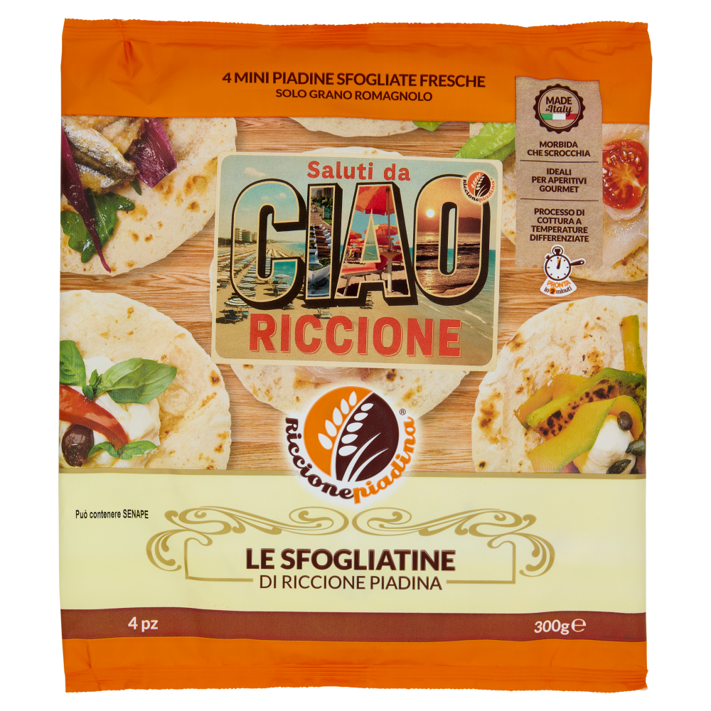 Riccionepiadina le Sfogliatine di Riccione Piadina 4 pz 300 g