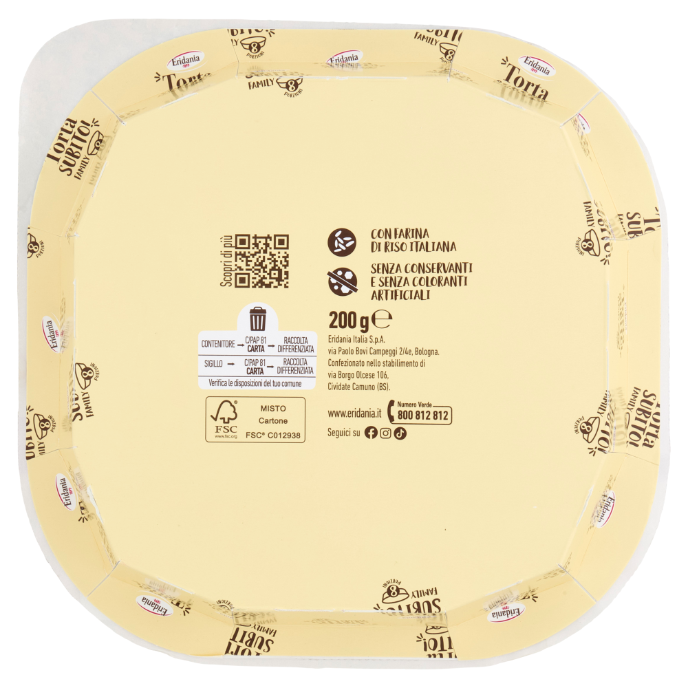 Eridania Torta Subito! Gusto Cioccolato 200 g