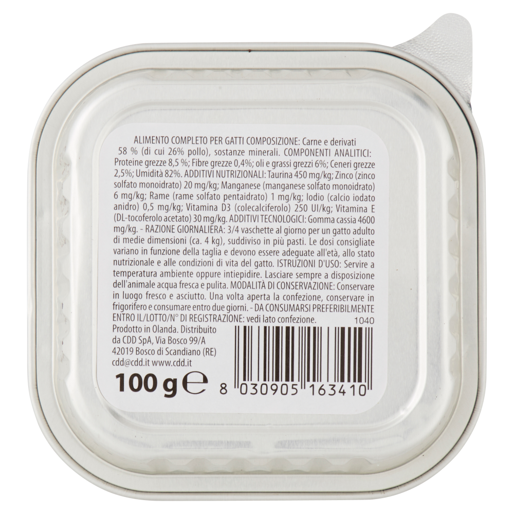 Baffy cat Pat&eacute; Delizioso Pat&eacute; Ricco di Pollo 100 g