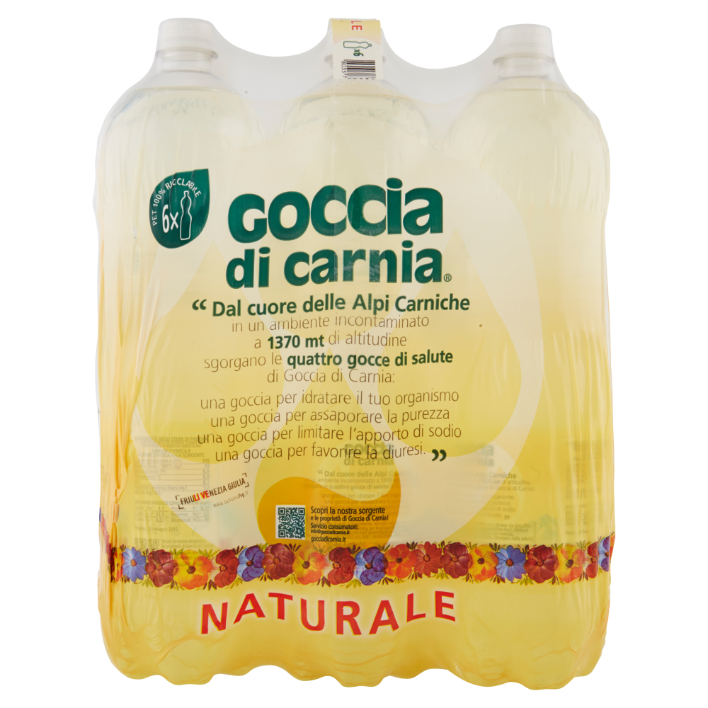 Goccia di Carnia Acqua Minerale Naturale Oligominerale Naturale 6 x 1,5 L