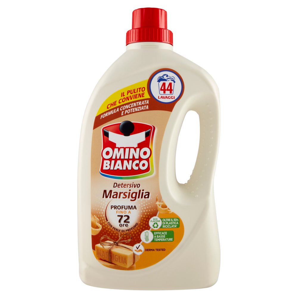 Omino Bianco Detersivo Lavatrice Liquido Marsiglia 44 Lavaggi 1760 ml