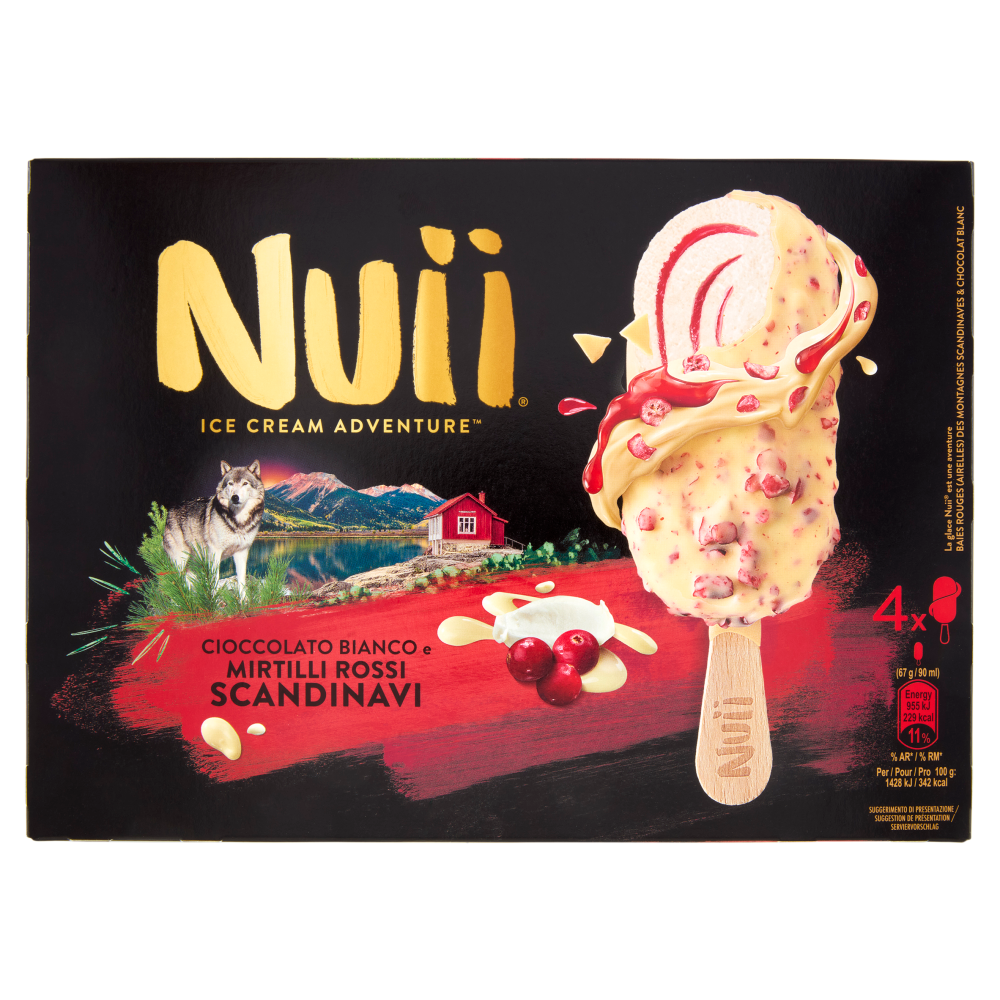 NUII Cioccolato Bianco e Mirtilli Rossi Scandinavi 4x67g