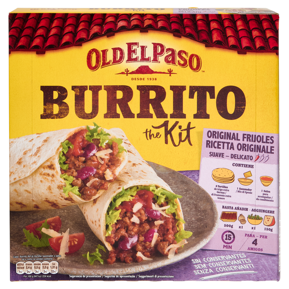 Old El Paso Burrito the Kit Original Frijoles 510 g