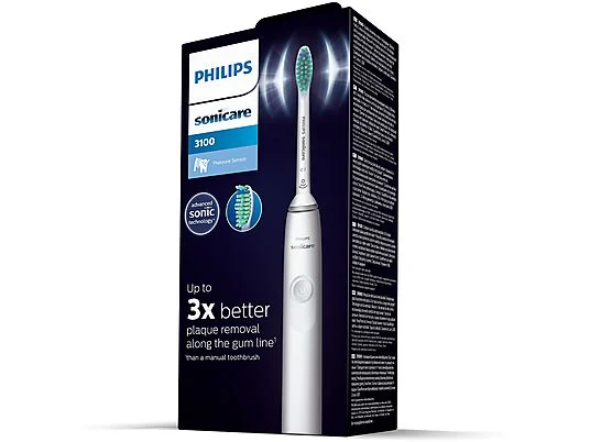 Philips Sonicare serie 3100 Spazzolino Elettrico Sonico Bianco, con custodia da viaggio HX3673/13