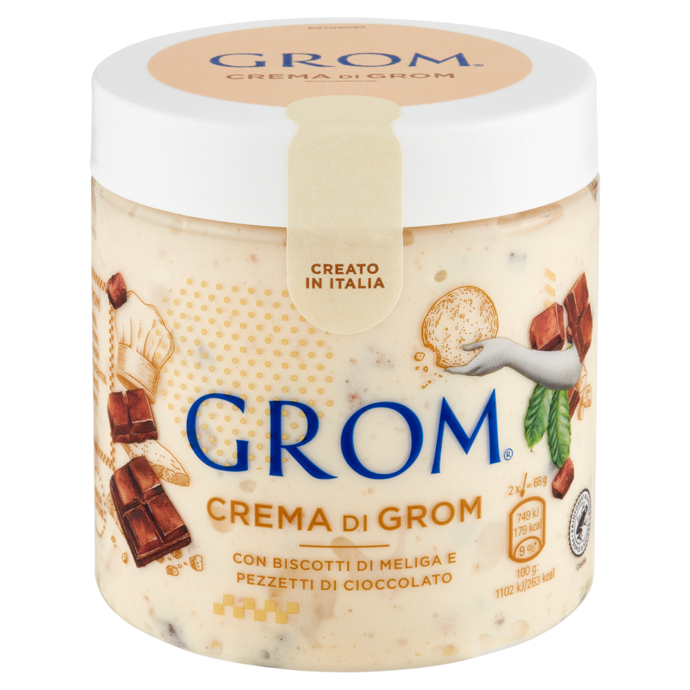 Grom Crema di Grom con Biscotti di Meliga e Pezzetti di Cioccolato 313 g