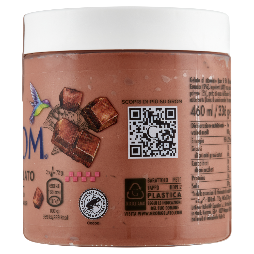 Grom Cioccolato da Fave di Cacao Ecuador 336 g