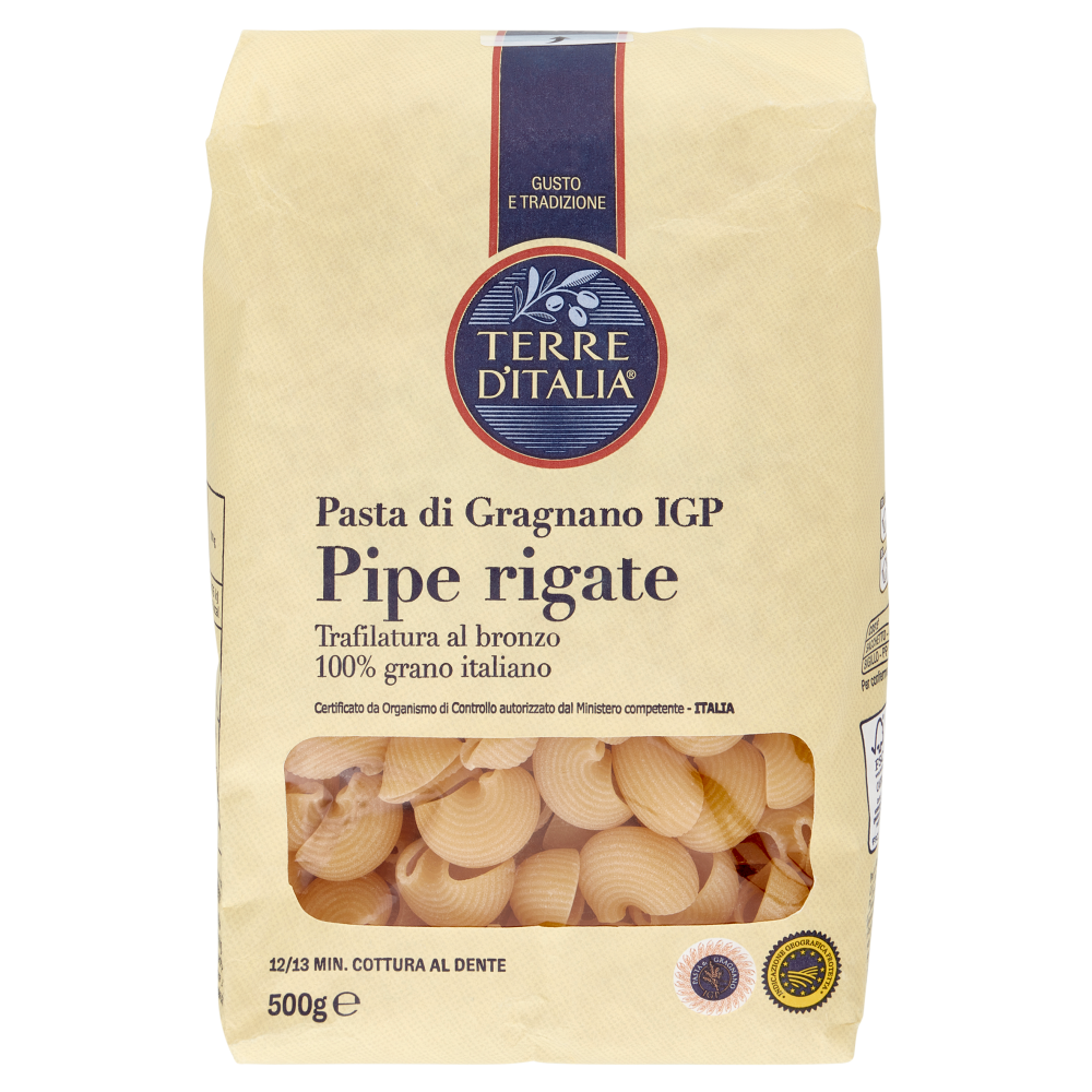 Terre d'Italia Pasta di Gragnano IGP Pipe rigate 500 g