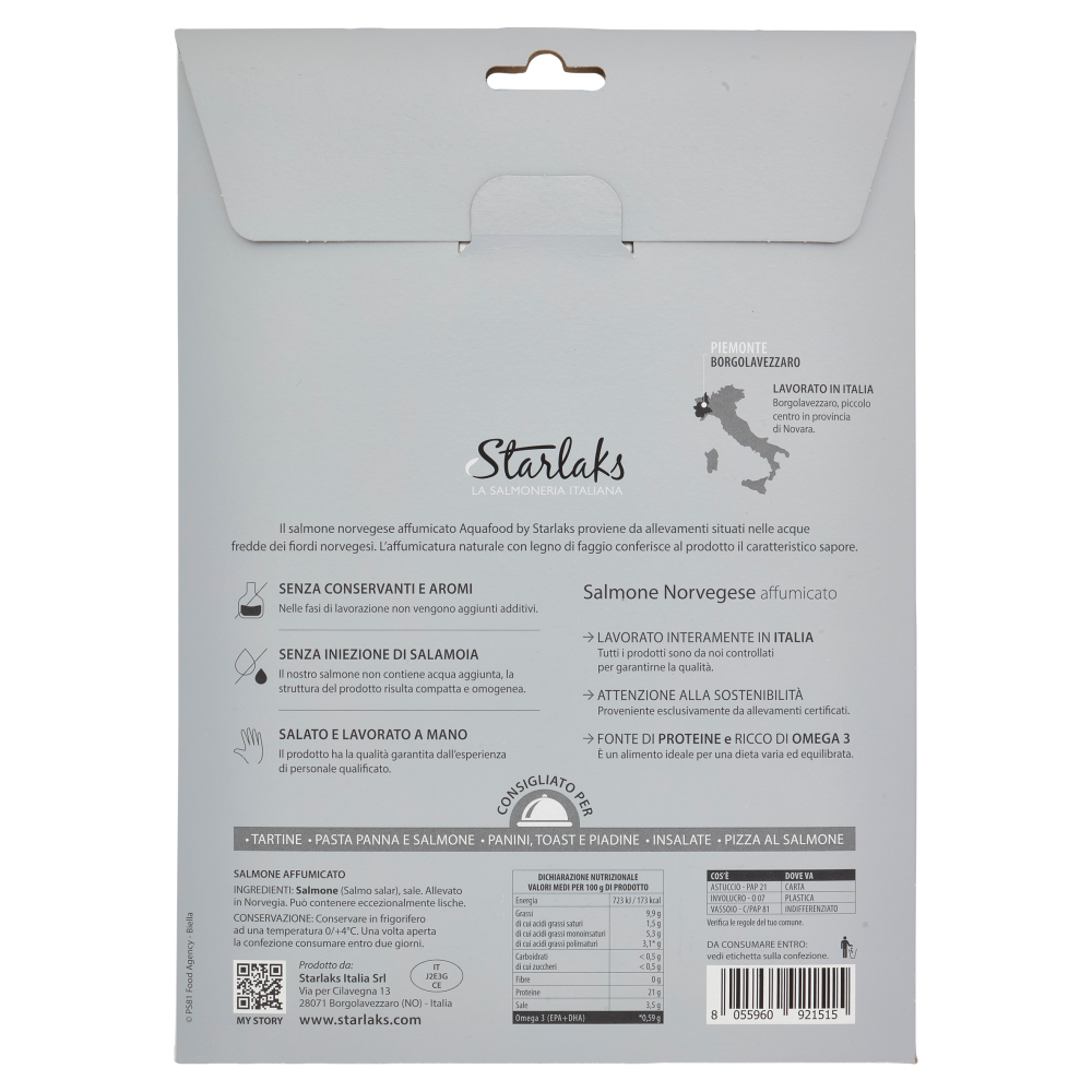 Aqua Food Salmone Norvegese affumicato 100 g