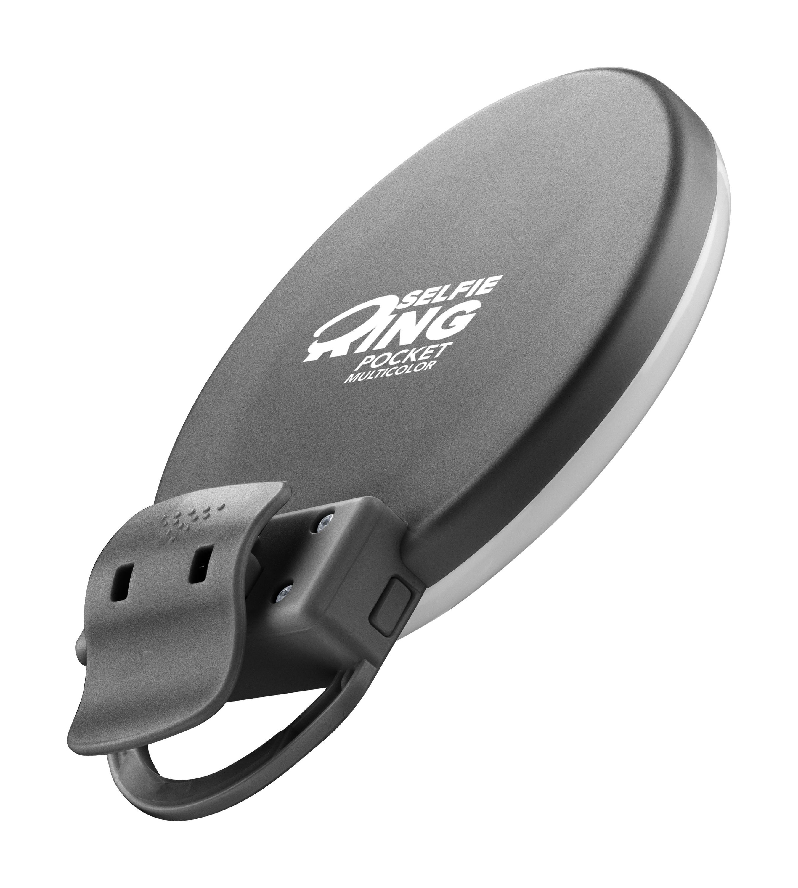 Tech Pop Selfie Ring Pocket Multicolor - Universale Anello led a clip con modalit&agrave; RGB a luminosit&agrave; regolabile e specchio integrato.