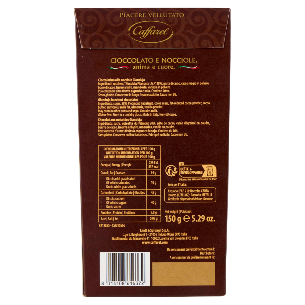 Caffarel Gianduia 1865 Gianduia Fondente 150 g